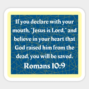 Bible Verse Romans 10:9 Sticker